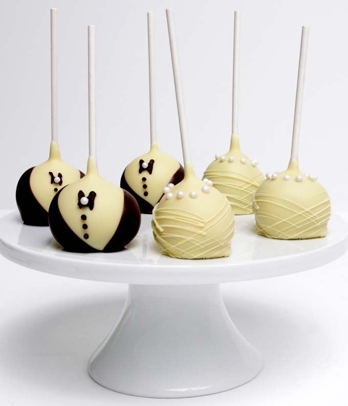 Bride & Groom Wedding Cake Pops at From You Flowers